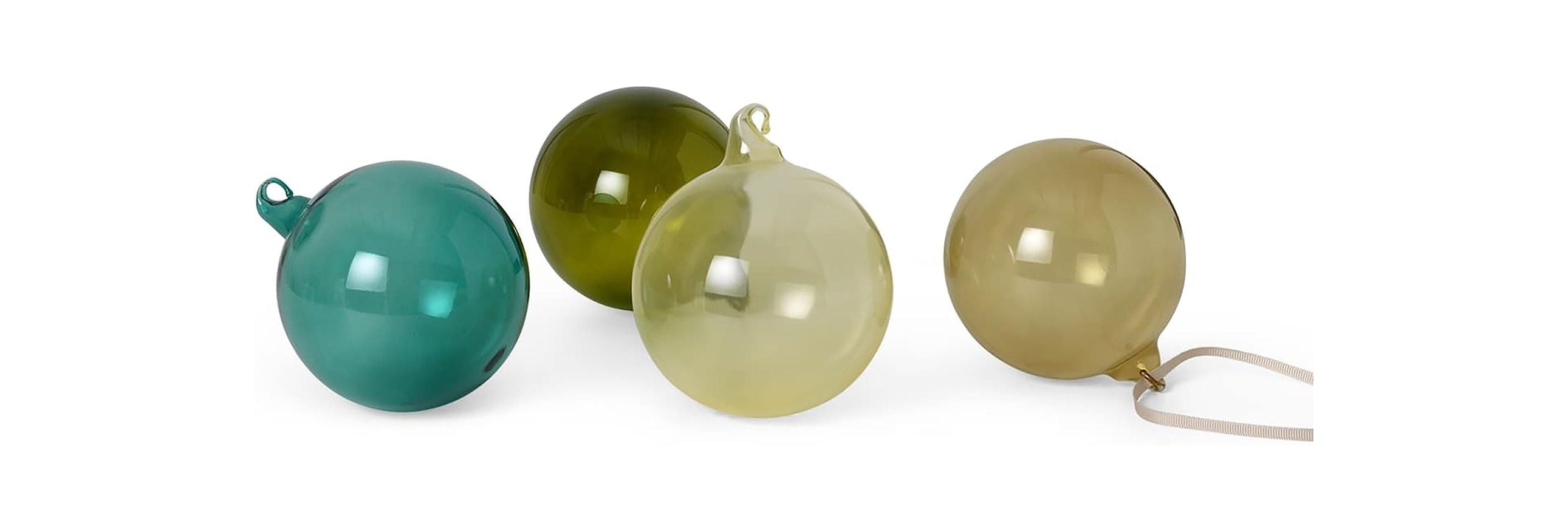 Ferm Living Glass Baubles, L, Set Of 4, Mixed Dark