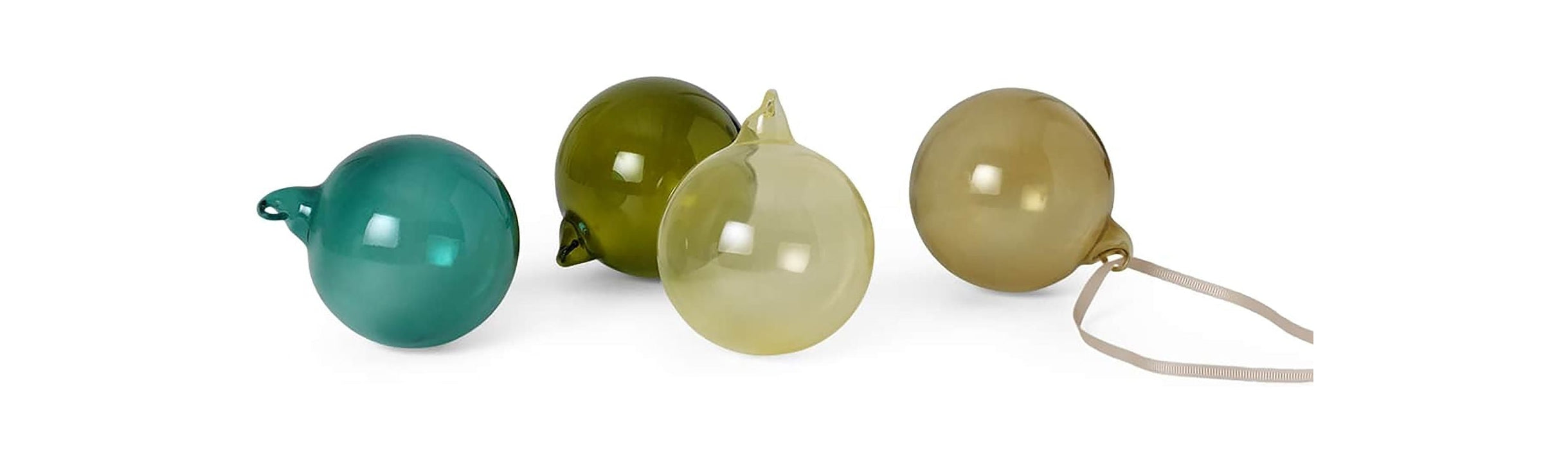 Ferm Living Glass Baubles, M, Set Of 4, Mixed Dark