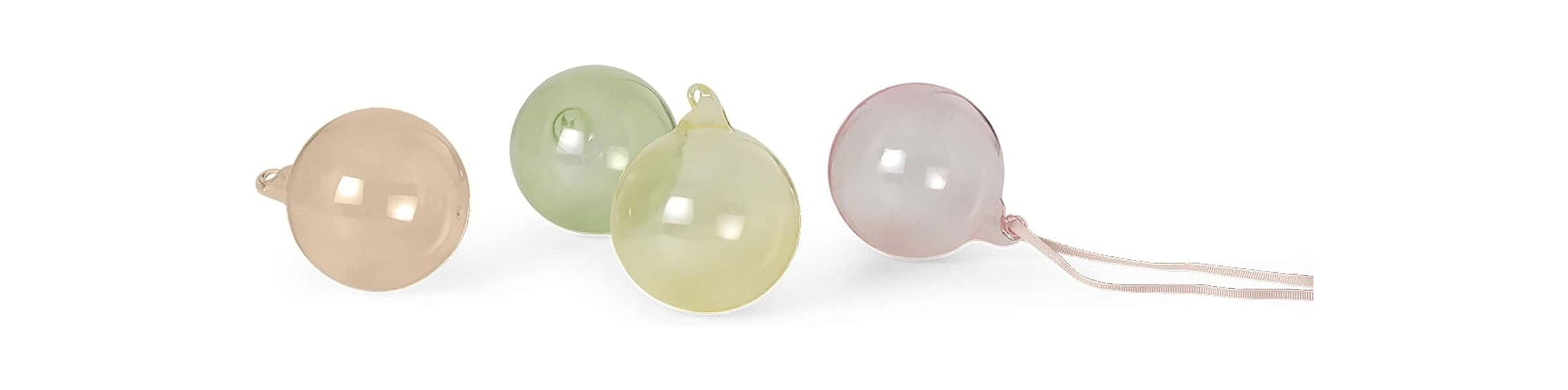 Ferm Living Glass Baubles, M, Set Of 4, Mixed Light