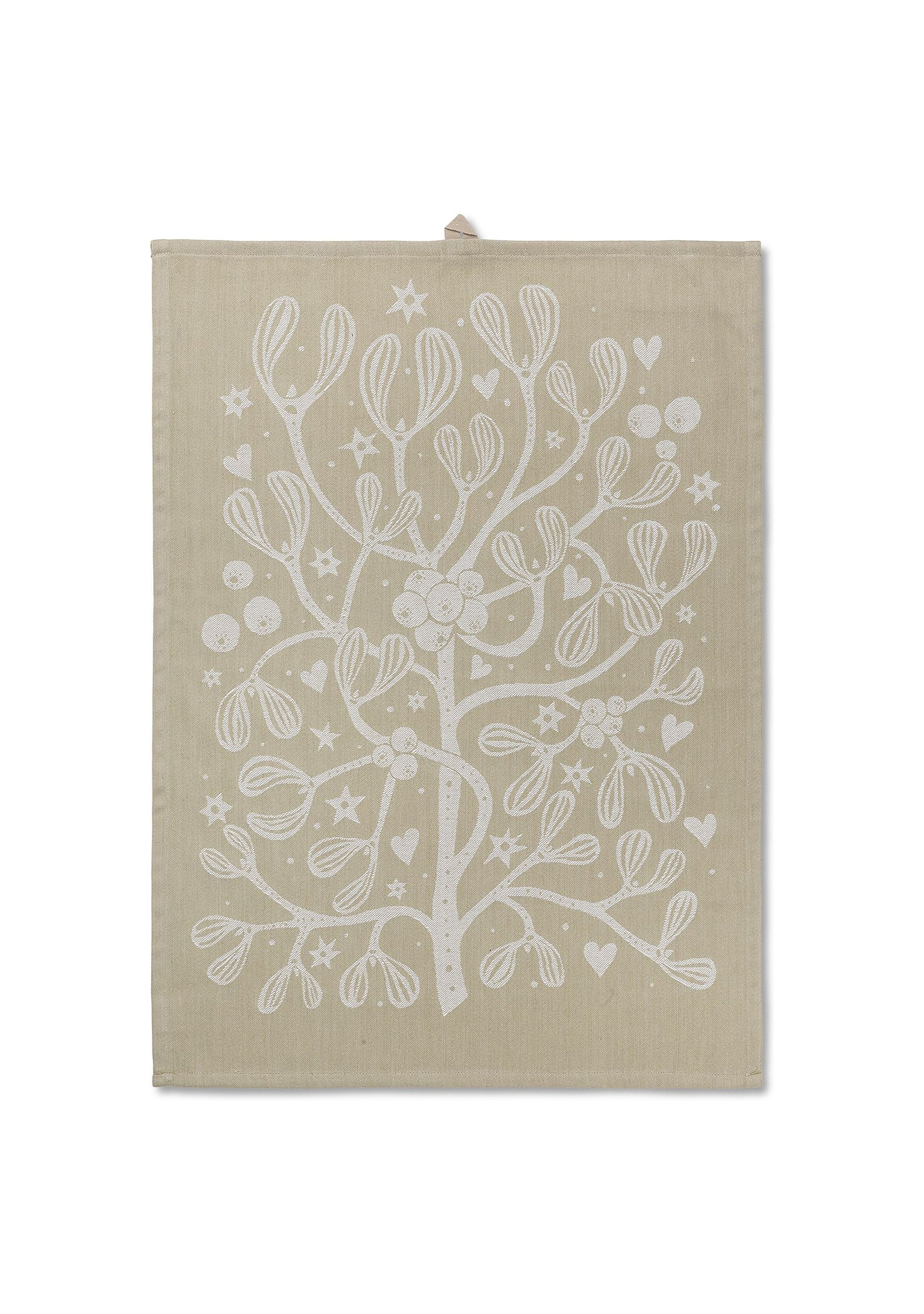 Ferm Living Mistletoe Tea Towel, Sand