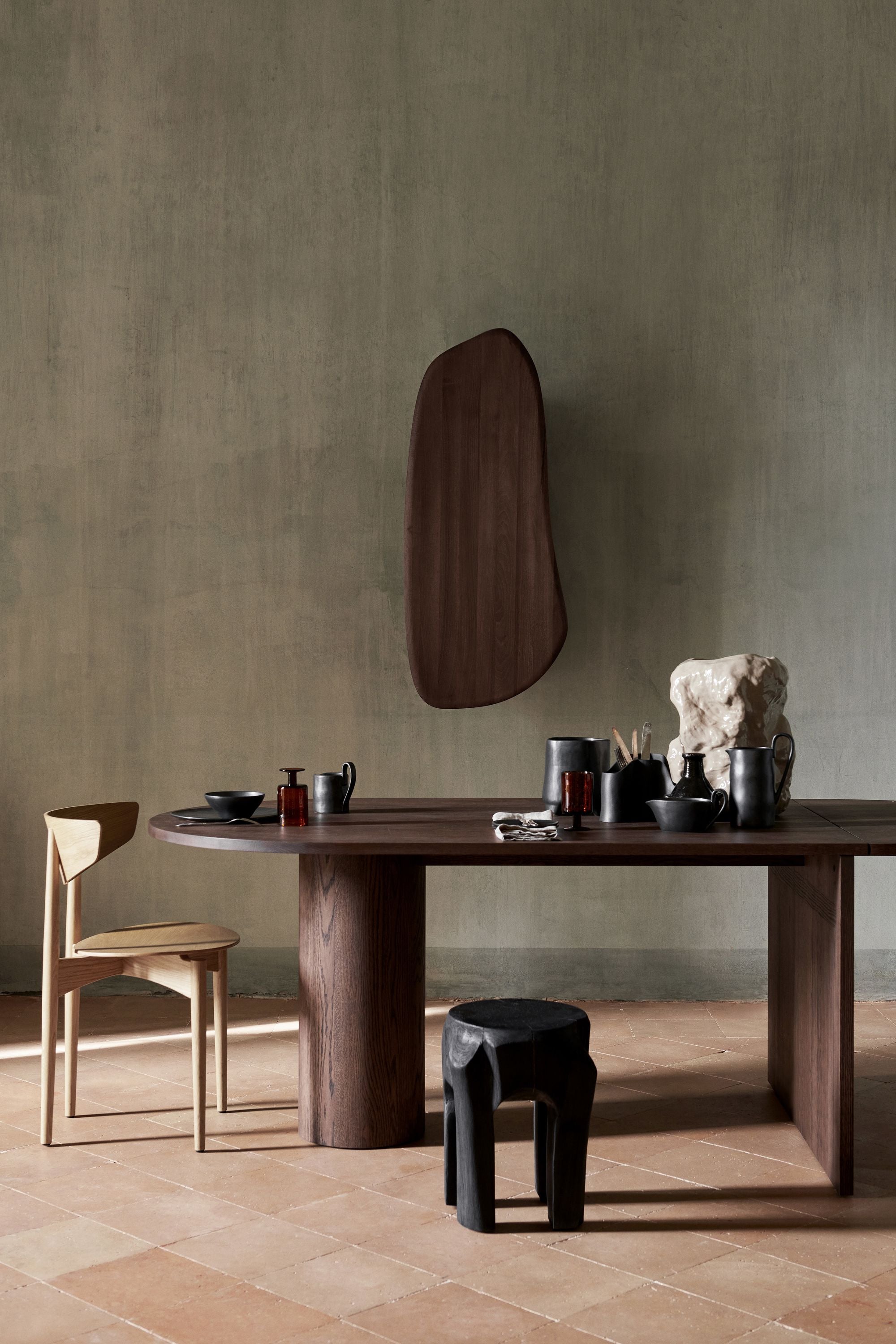 Ferm Living Pylo Dining Table, Dark Stained Oak