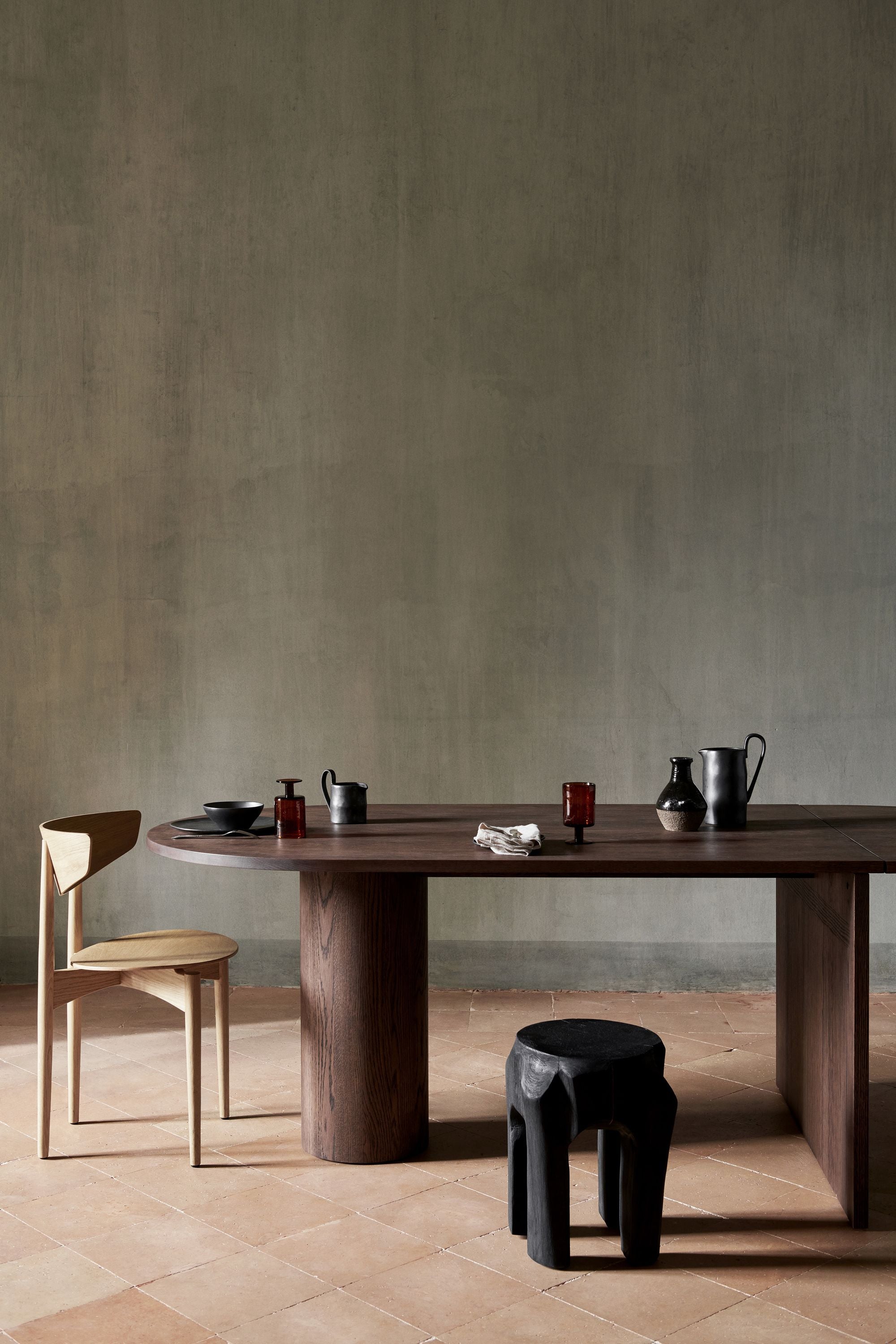 Ferm Living Pylo Dining Table, Dark Stained Oak