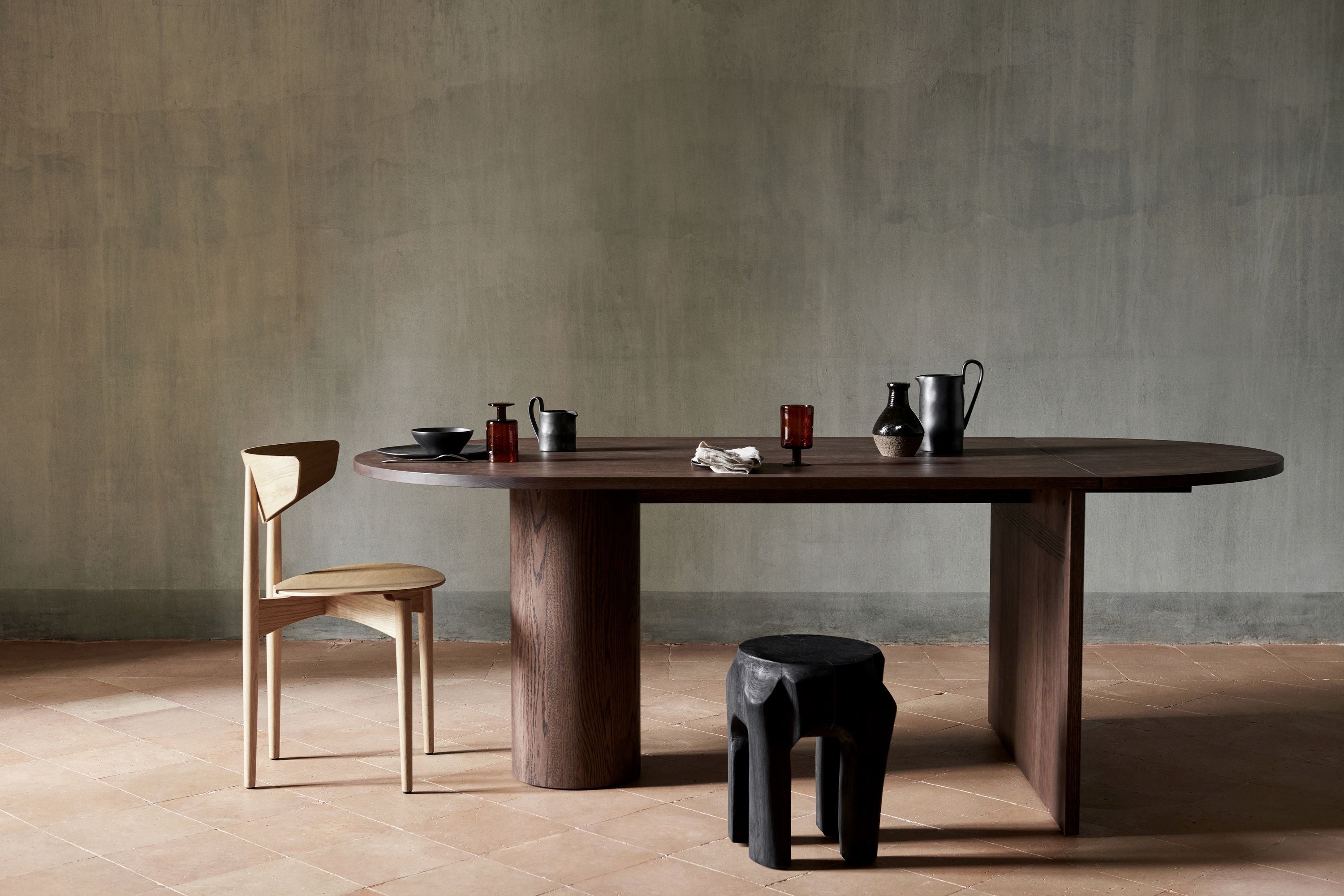 Ferm Living Pylo Dining Table, Dark Stained Oak