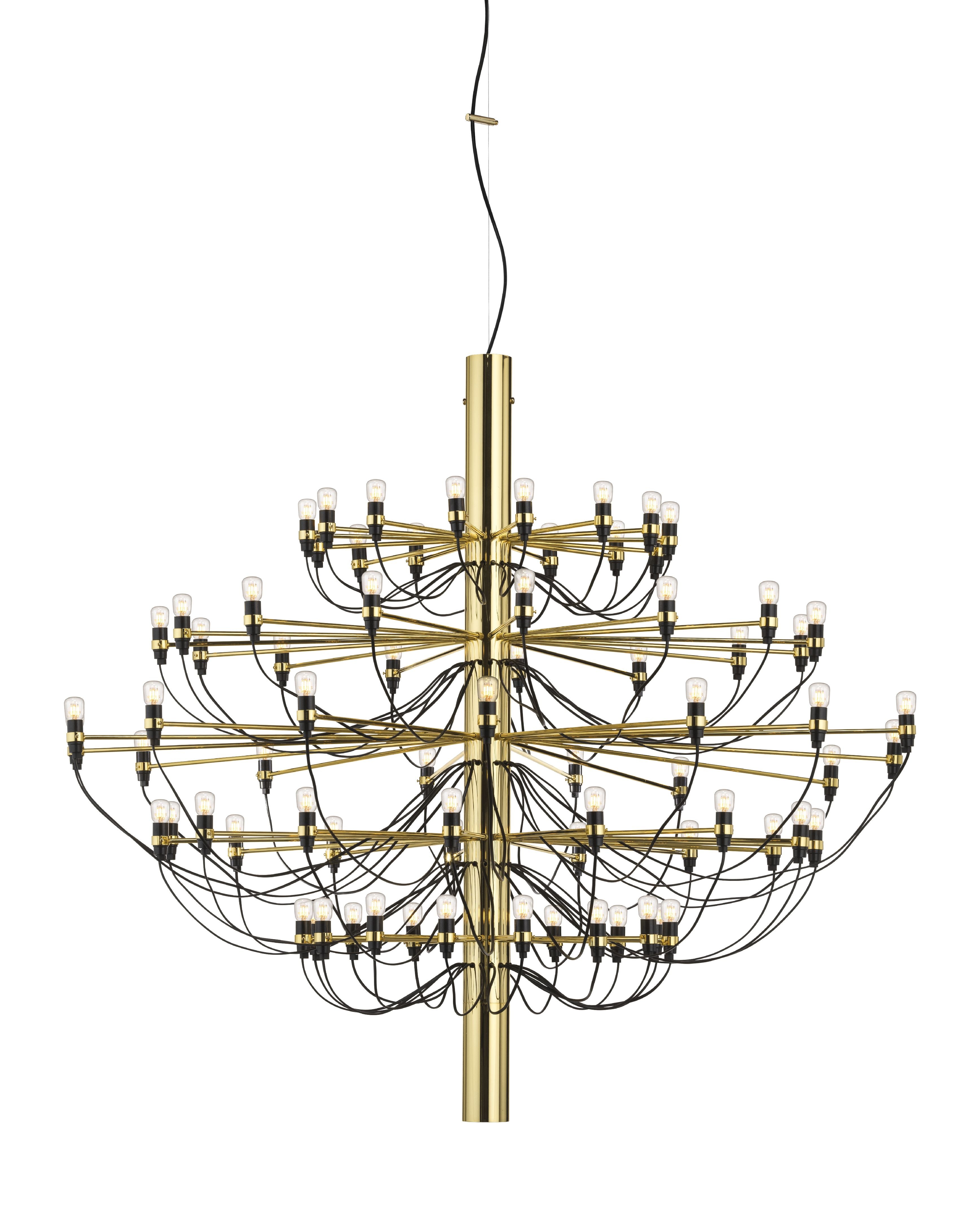 Flos 2097/75 Chandelier Clear Bulbs, Brass