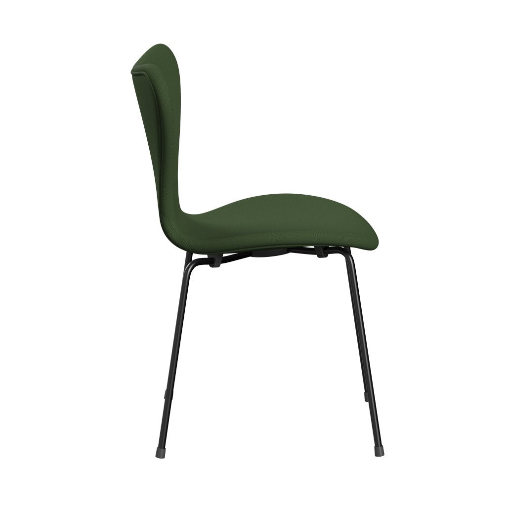 [product_category]-Fritz Hansen 3107 Chair Full Upholstery, Black/Capture Moss Green-Fritz Hansen-3107FU-CP6501-DRBL-FRI-3