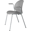 Fritz Hansen N02 Recycle Chair With Armrest Chromed Steel 4 Legged, Grey