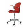 Fritz Hansen N02™ Recycle Swivel Armchair, Dark Red/Polished Aluminium