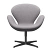 Fritz Hansen Swan Lounge Chair, Black Lacquered/Divina Md Cool Light Grey