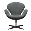 Fritz Hansen Swan Lounge Chair, Black Lacquered/Hallingdal White/Brown