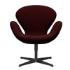 Fritz Hansen Swan Lounge Chair, Black Lacquered/Hallingdal Wine Red