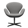 Fritz Hansen Swan Lounge Chair, Black Lacquered/Re Wool Wool White/Natural