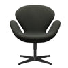 Fritz Hansen Swan Lounge Chair, Black Lacquered/Rime Dark Grey/Khaki/Blue