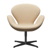 Fritz Hansen Swan Lounge Chair, Black Lacquered/Rime Wool White