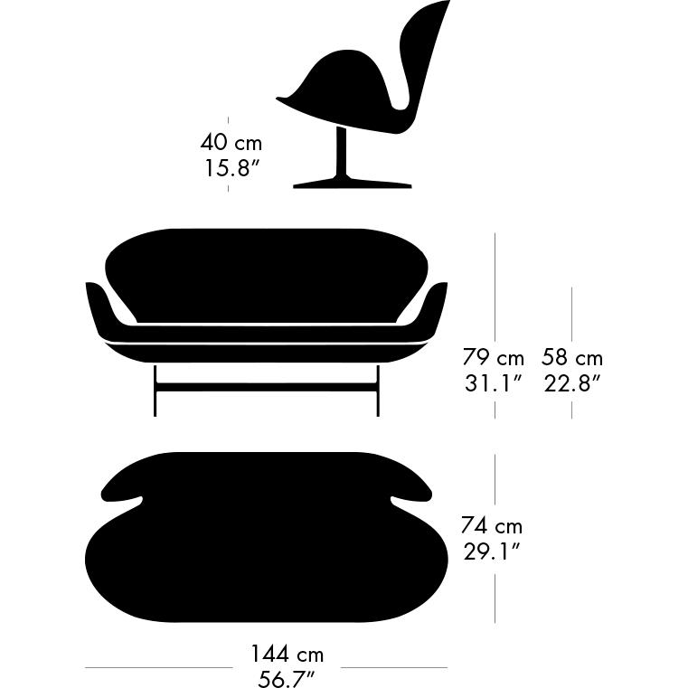 [product_category]-Fritz Hansen Swan Sofa 2 Seater, Warm Graphite/Steelcut Army Green-Fritz Hansen-3321-STI985-WGBASE-FRI-8