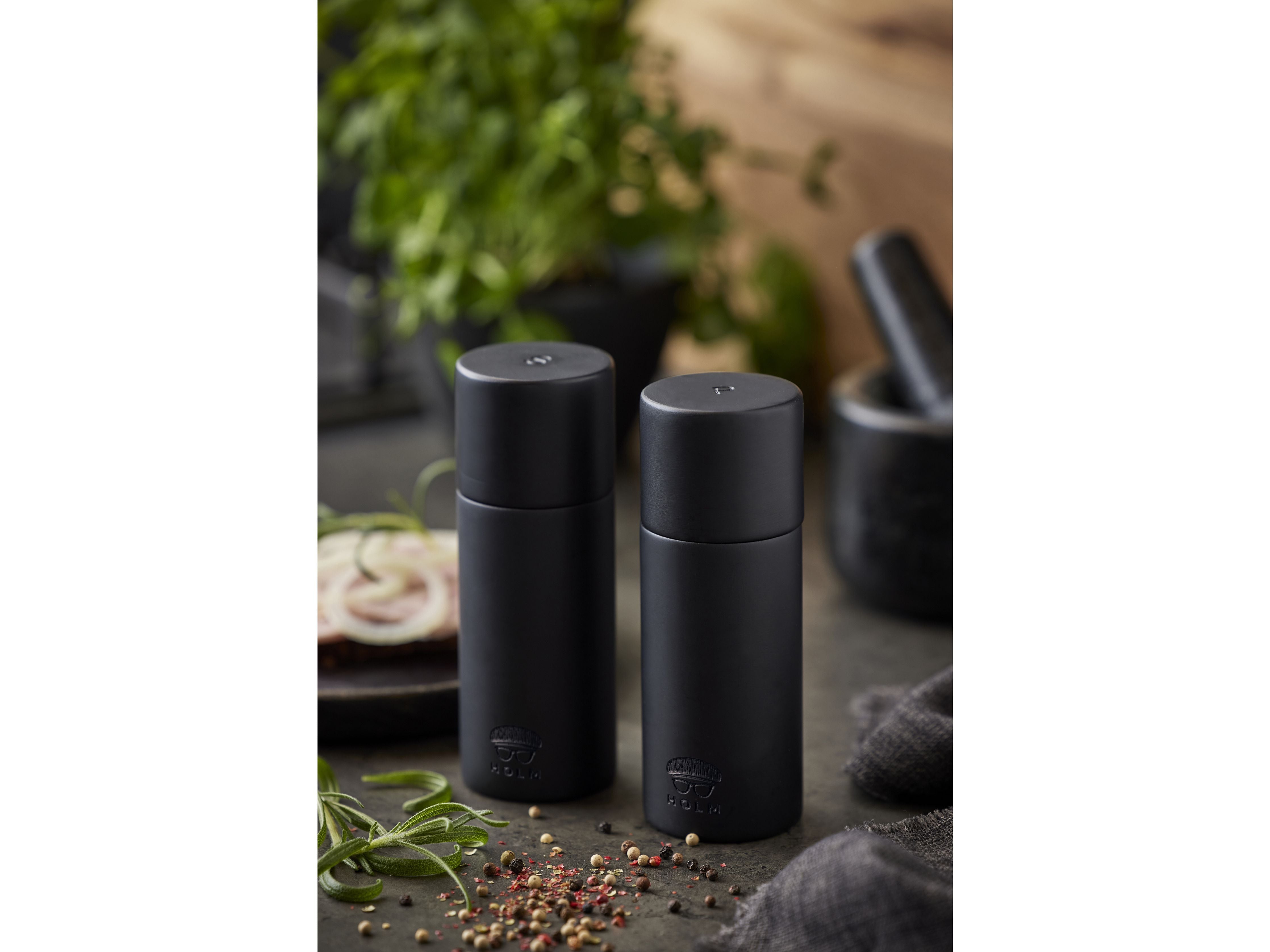 Holm Salt And Pepper Grinder Set, Black