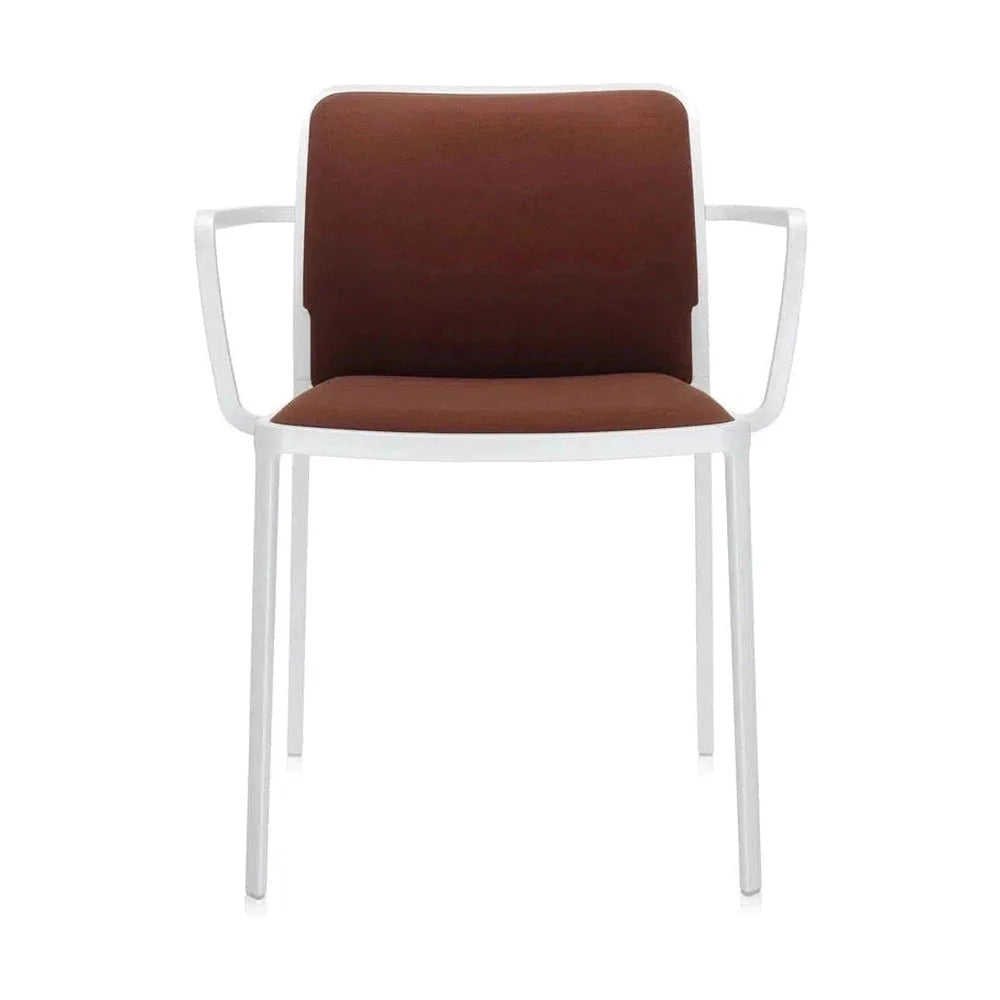 Kartell Audrey Soft Armchair, White/Brick Red