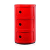 Kartell Componibili Classic Container 3 Elements, Red