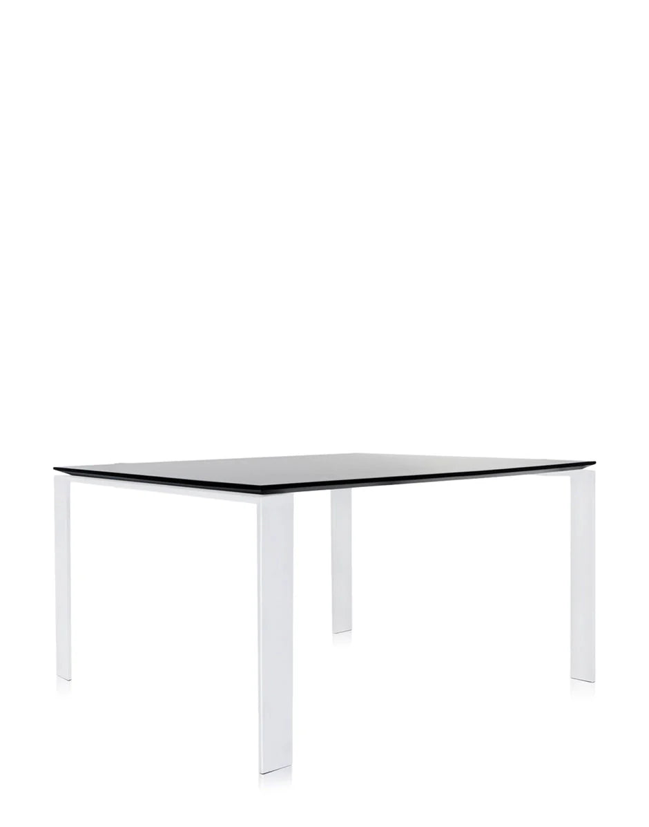 Kartell Four Desk 128x128 Cm, White/Black