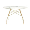 Kartell Glossy Table Round Marble, Gold/White