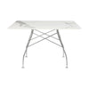 Kartell Glossy Table Square Marble, Chrome/White