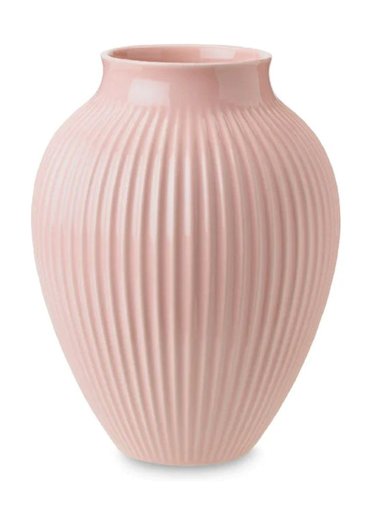 Knabstrup Keramik Vase With Grooves H 27 Cm, Pink