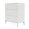 Montana Carry Dresser With Legs, White/Matt Chrome