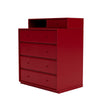 Montana Keep Chest Of Drawers With 3 Cm Plinth, Beetroot Red