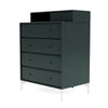 Montana Keep Chest Of Drawers With Legs, Black Jade/Snow White