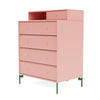 Montana Keep Chest Of Drawers With Legs, Ruby/Parsley