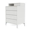 Montana Keep Chest Of Drawers With Legs, White/Matt Chrome