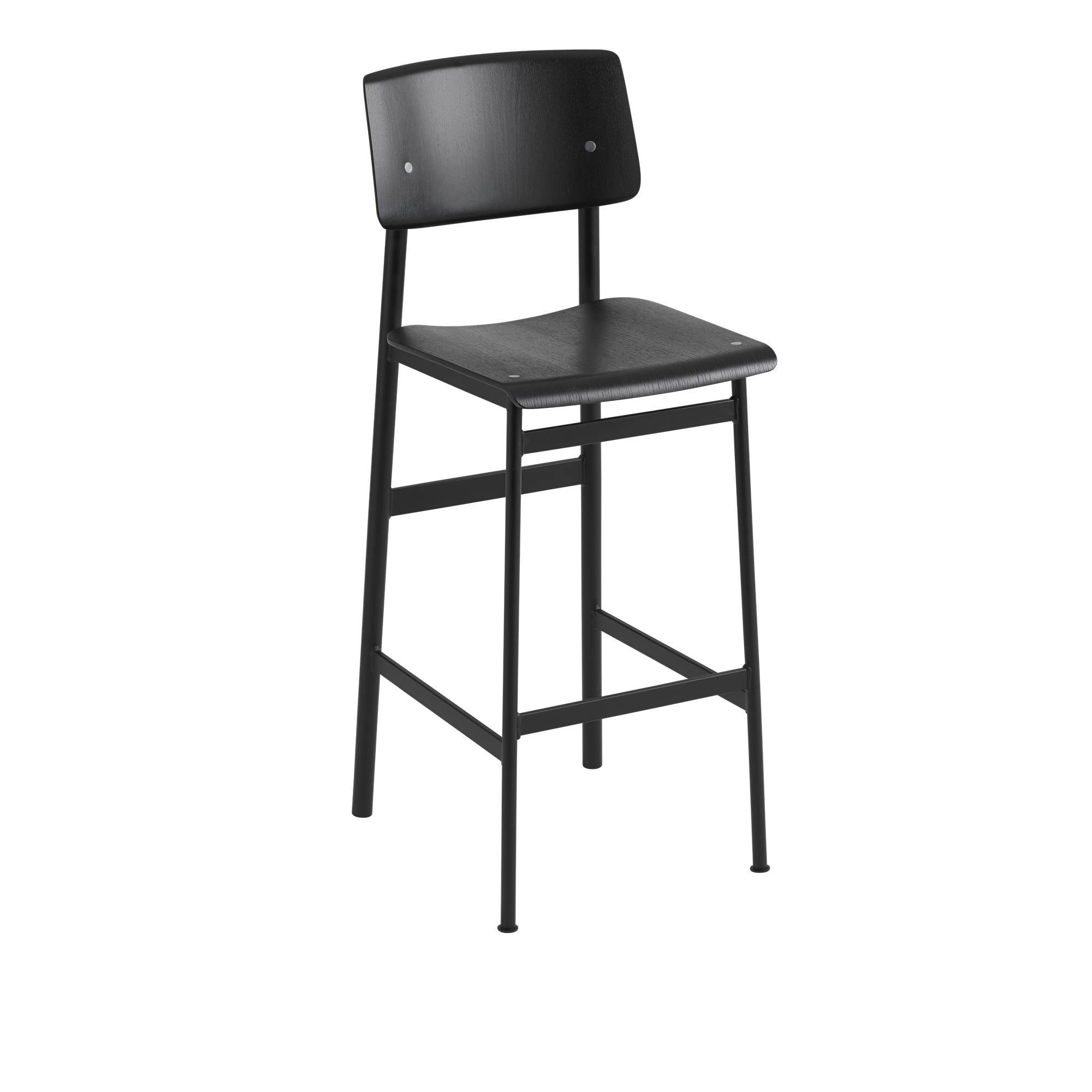 [product_category]-Muuto Loft Bar Chair Oak, H 75 Cm, Black-Muuto-5710562302454-30245-MUU-1