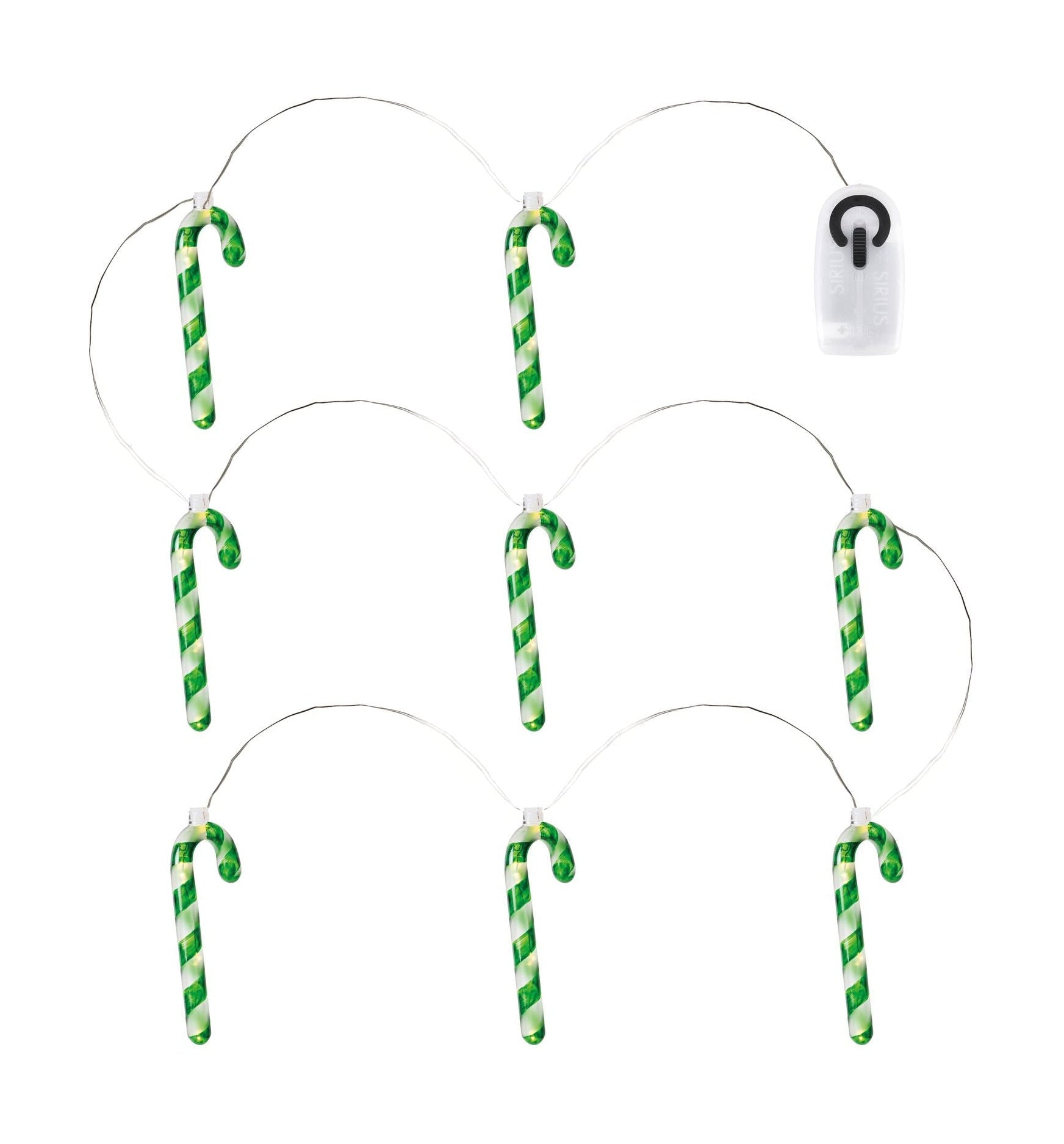 Sirius Hannah Candy Cane Garland, 8 Le Ds, Matt/Green