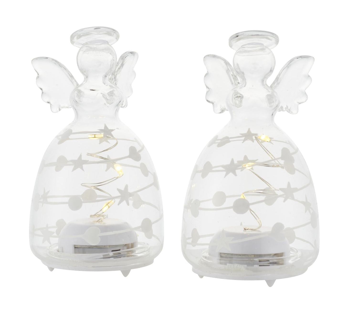 Sirius Sweet Christmas Angel 2 Pcs, H9 Cm, White/Clear