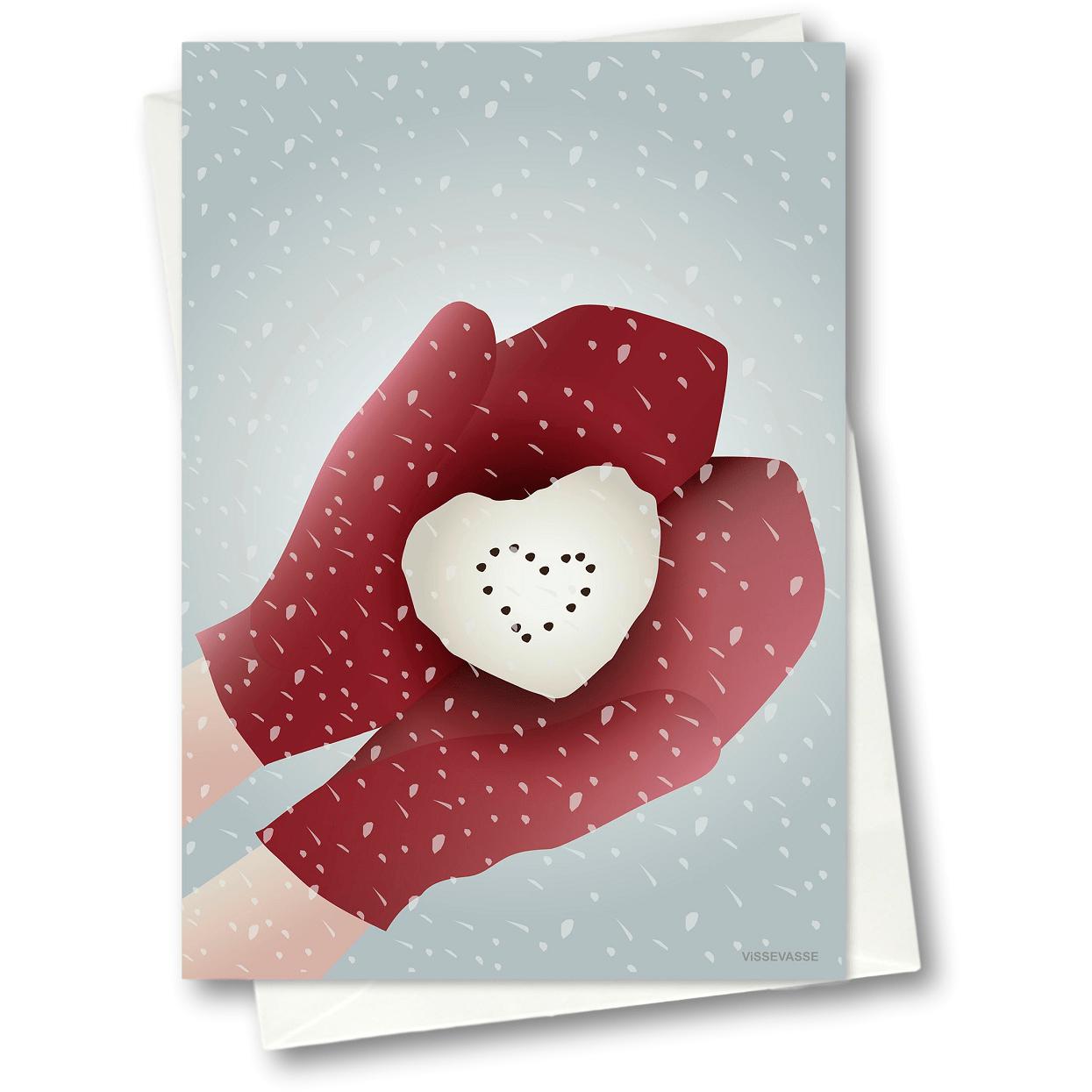 Vissevasse Schneeherz Greeting Card, 15 X21 Cm