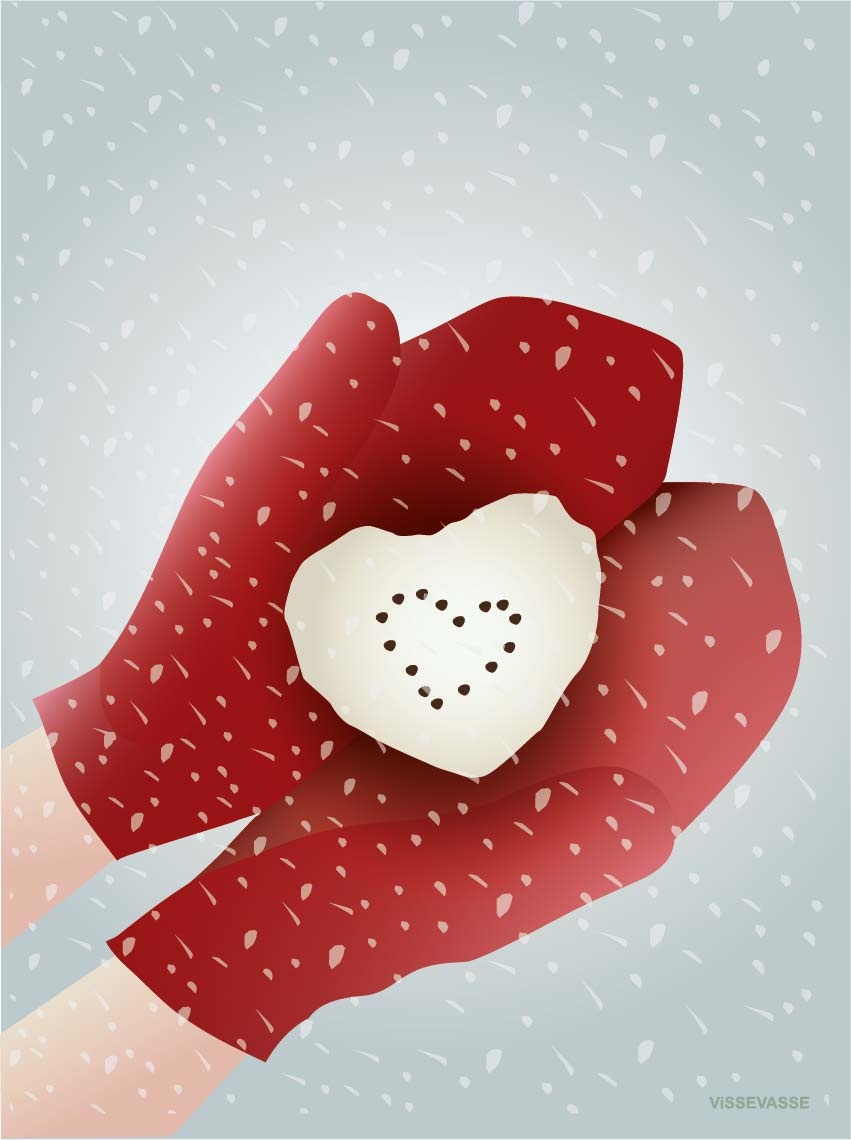 Vissevasse Snow Heart Greeting Card A7