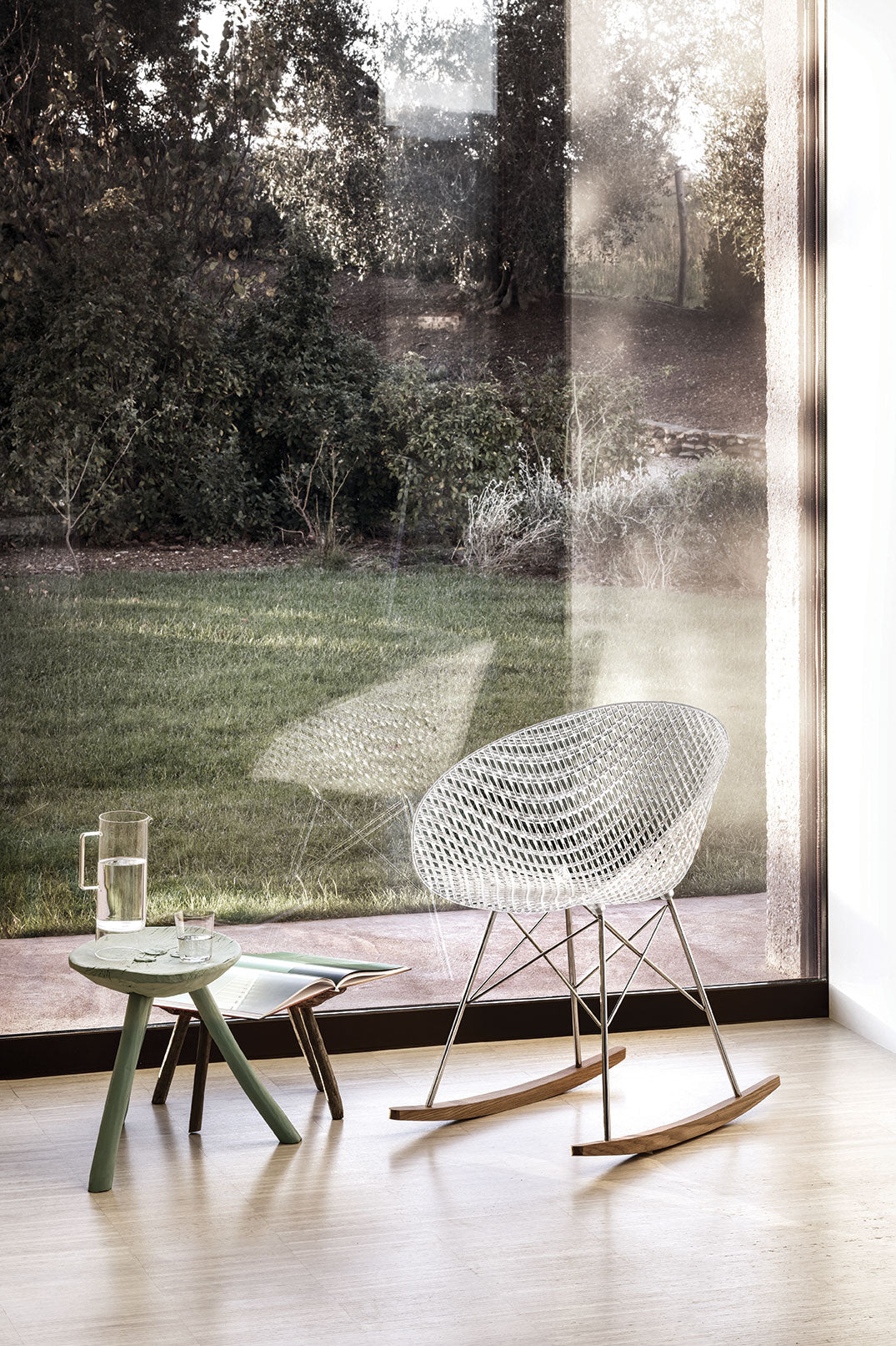 Kartell Smatrik Rocking Chair, Crystal/Chrome