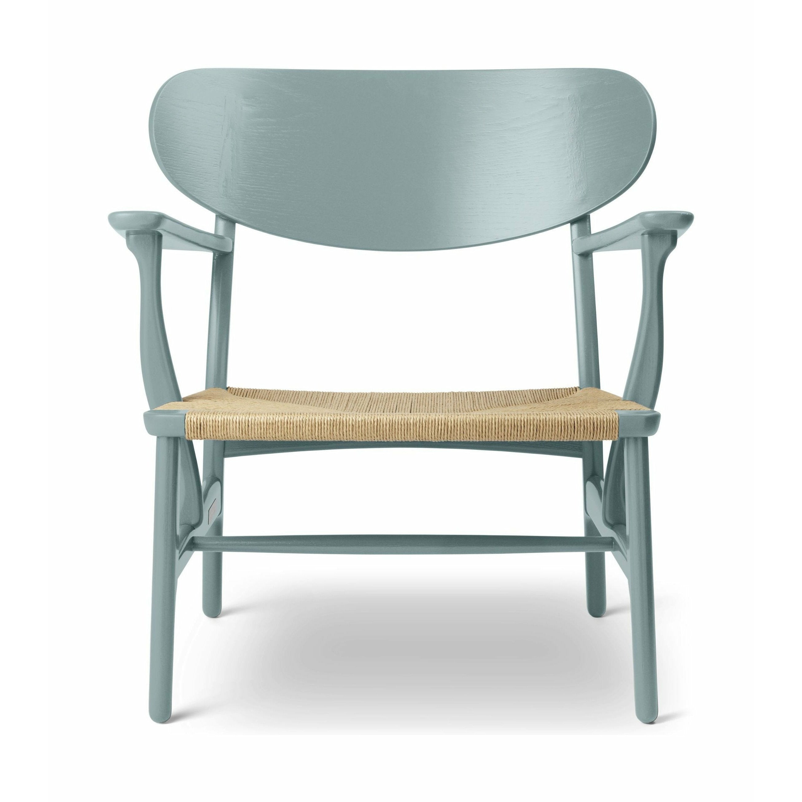 Carl Hansen Ch22 Lounge Chair Oak, Pewter Blue/Natural Wicker