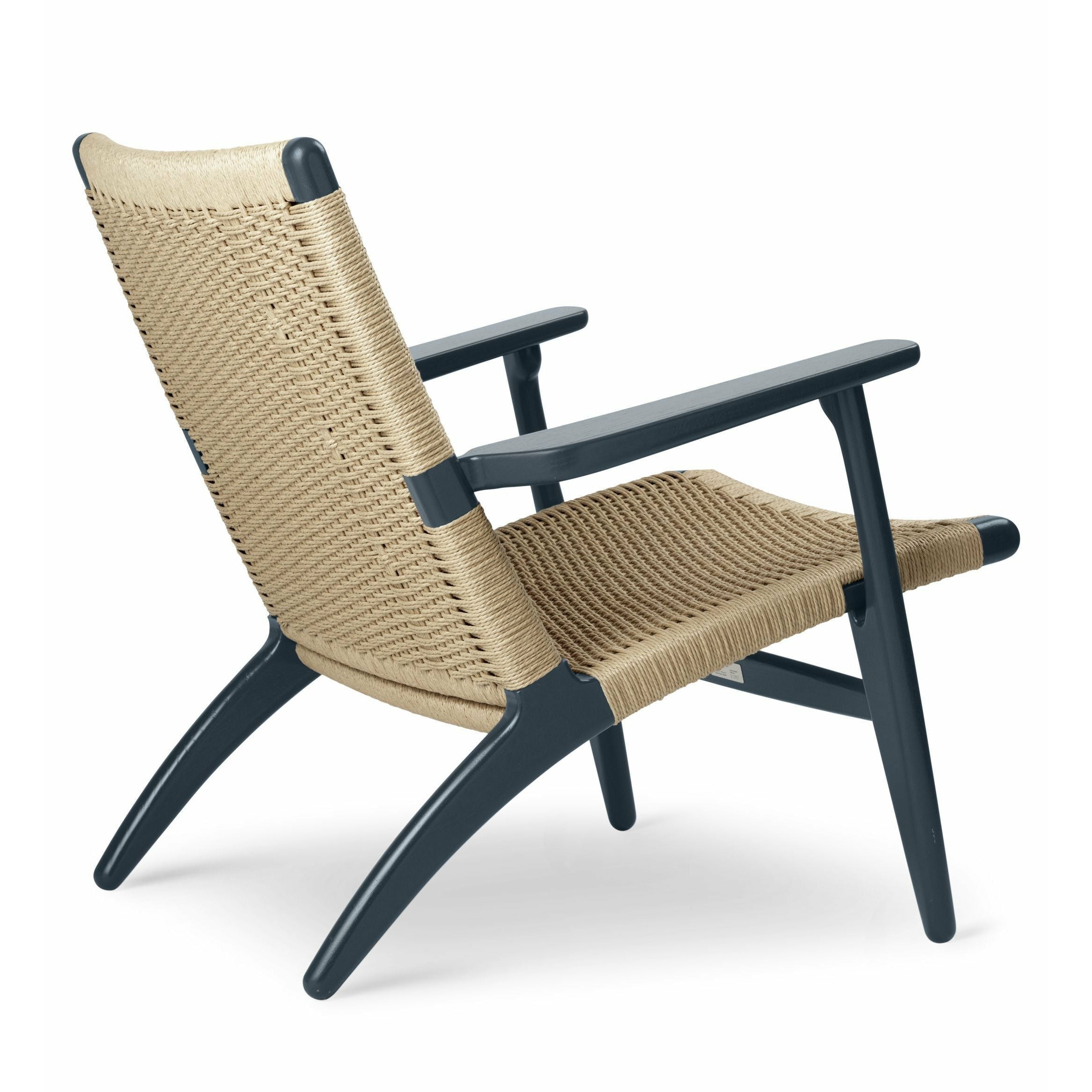 Carl Hansen Ch25 Lounge Chair Oak, North Sea Blue/Natural Cord