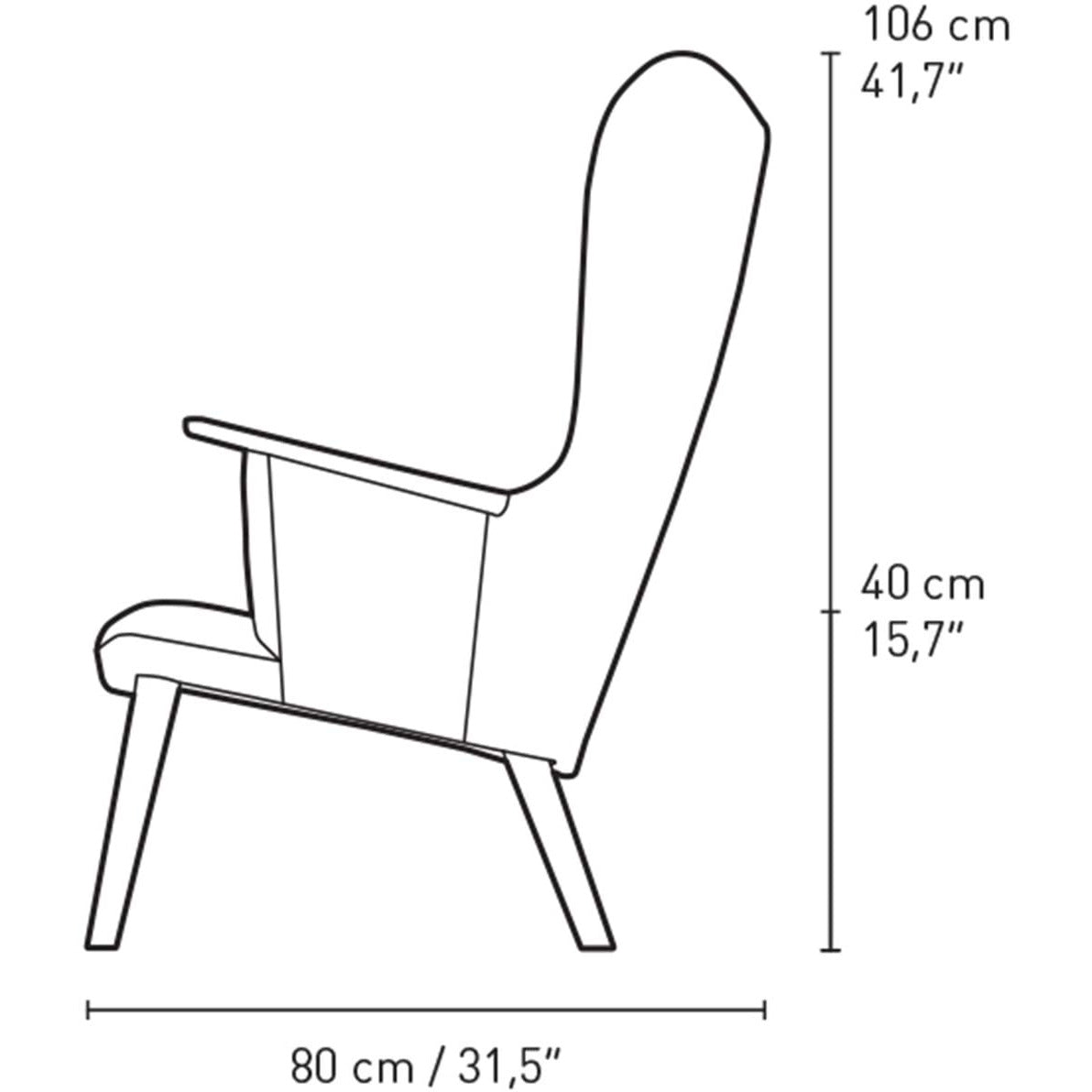 Carl Hansen Ch78 Mama Bear Lounge Chair, Oak Soap/Blue Fiord 0782