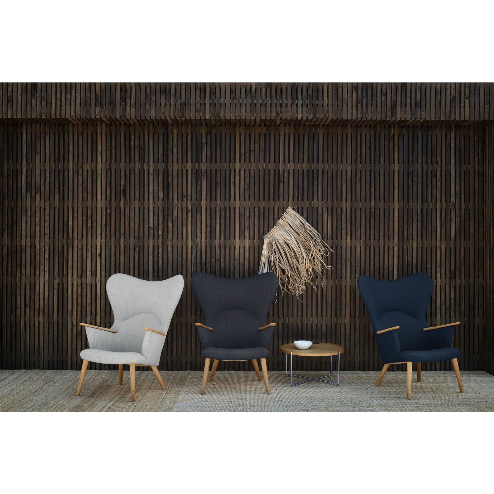 Carl Hansen Ch78 Mama Bear Lounge Chair, Oak Soap/Gray Fiord 0151