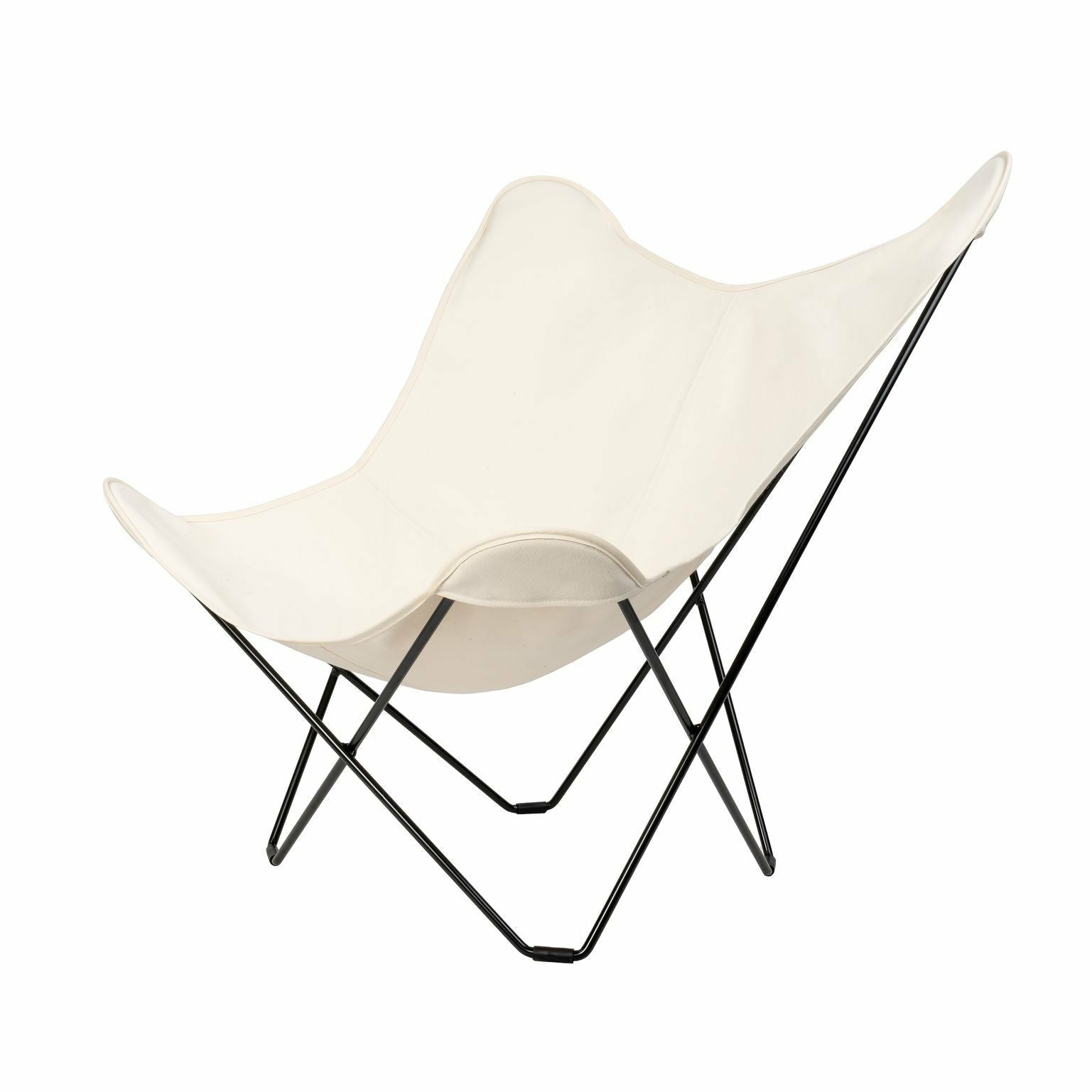 Cuero Cotton Canvas Mariposa Chair, White With Black Frame