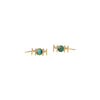 Design Letters Great Mom Earrings Set Of 2 18k Gold Plated, Malachite Green