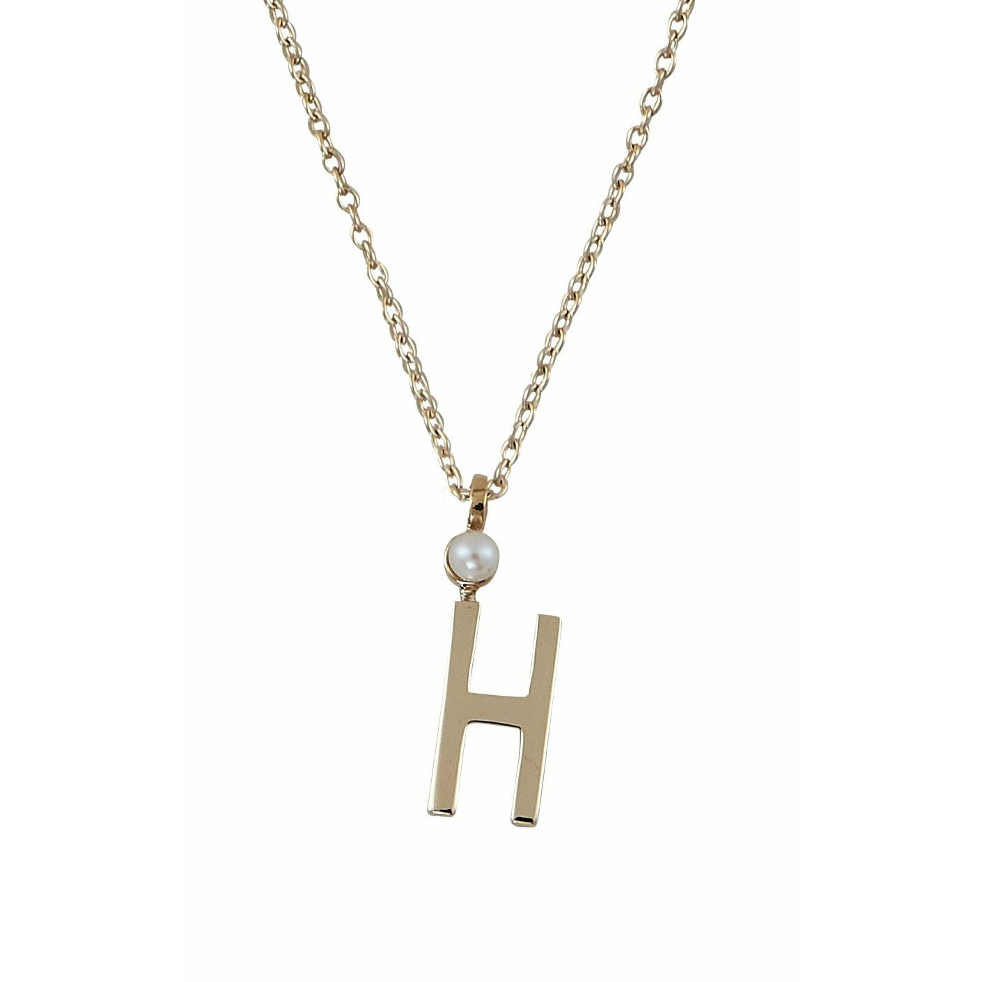 Design Letters Necklace In Pure Gold, H