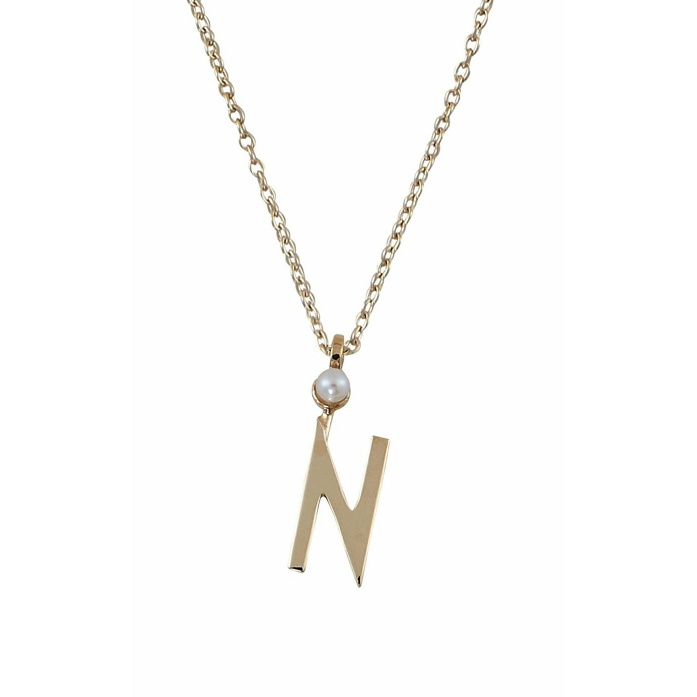 Design Letters Necklace In Pure Gold, N