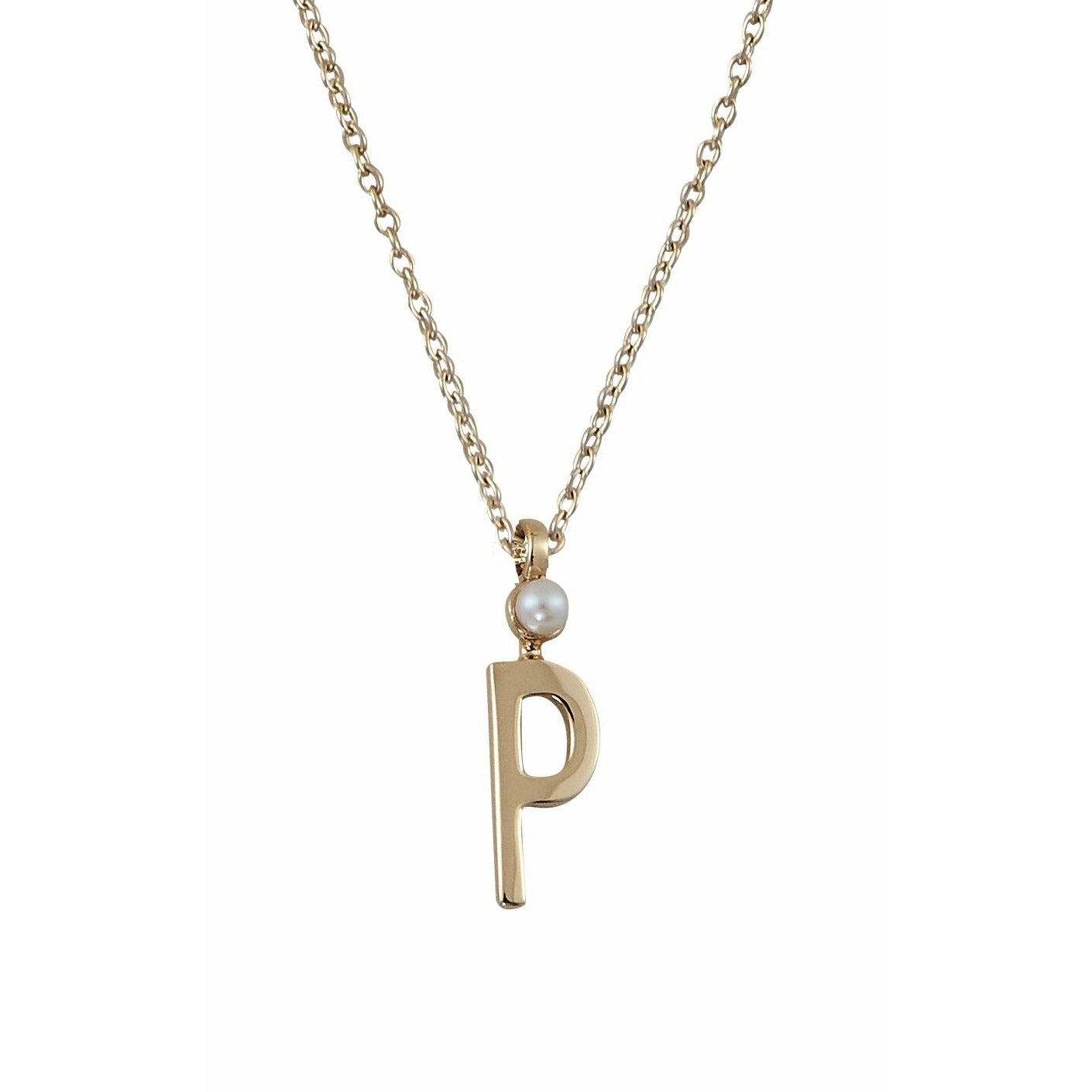 Design Letters Necklace In Pure Gold, P