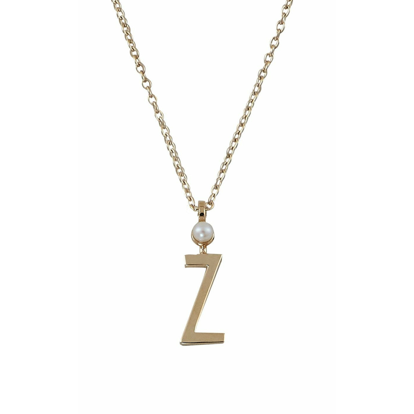 Design Letters Necklace In Pure Gold, Z