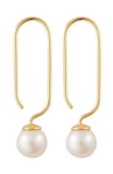 Design Letters Pearl Drop Earrings Set Of 2 18k Gold Plated
