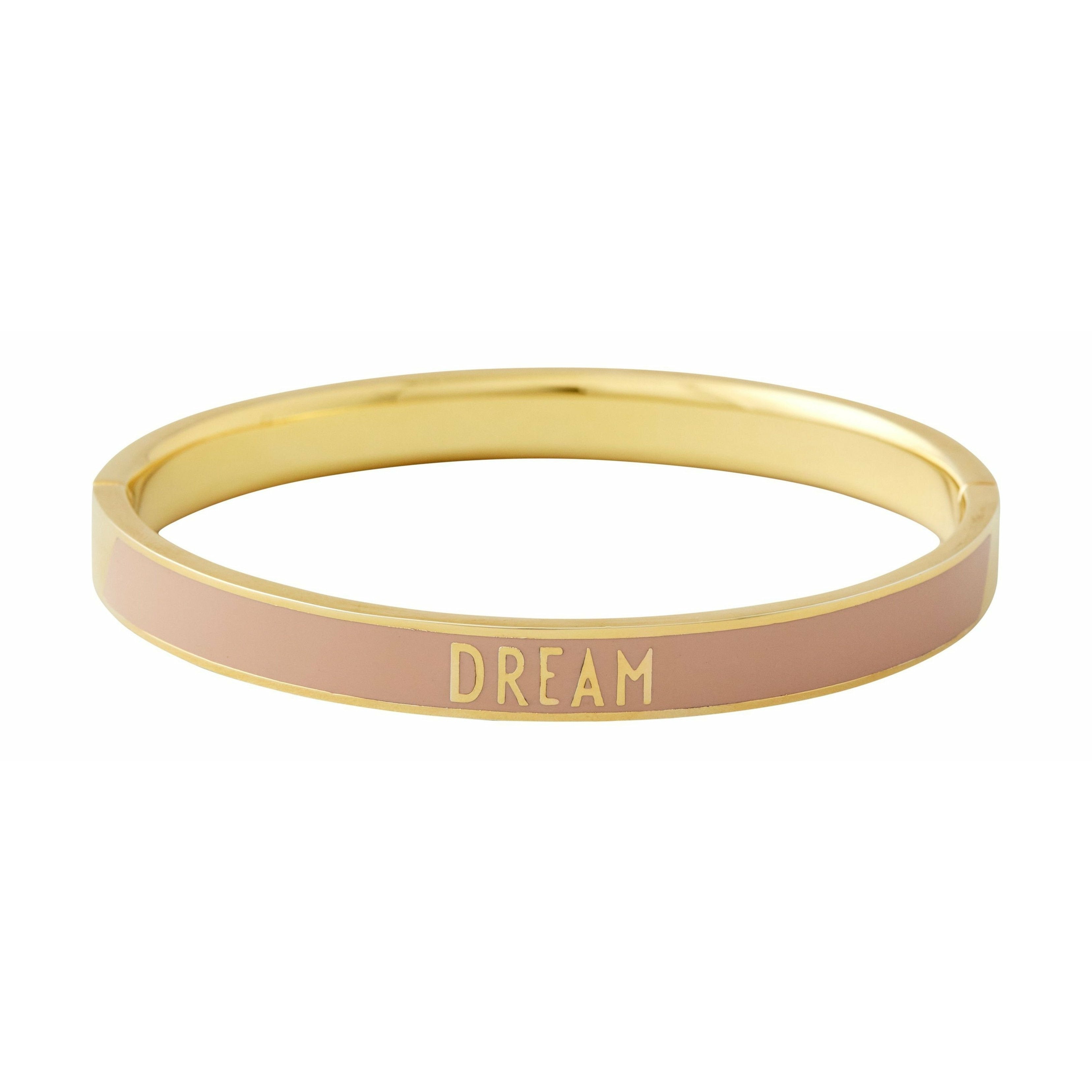 Design Letters Word Candy Bracelet Dream Brass Gold Platted, Beige
