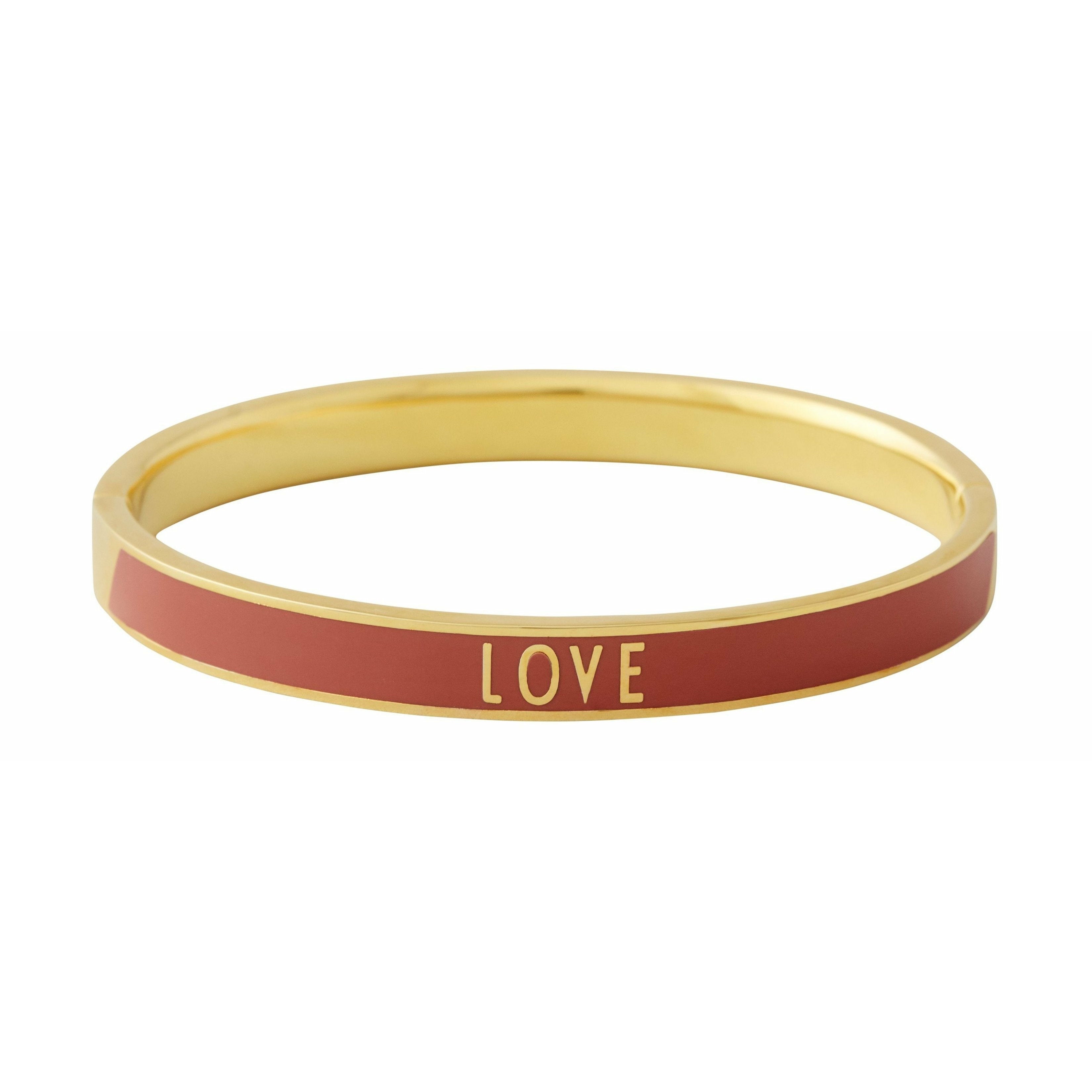 Design Letters Word Candy Bracelet Love Brass Gold Platted, Red