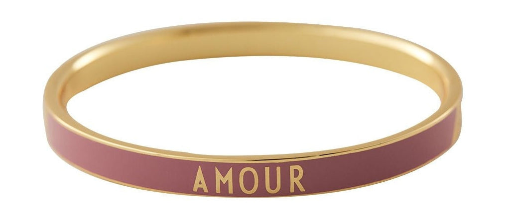 Design Letters Word Candy Bangle Amour Brass Gold Platted, Dark Pink